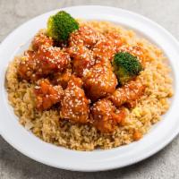 109. Sesame Chicken · Served in a sweet sauce served with sesame seeds.