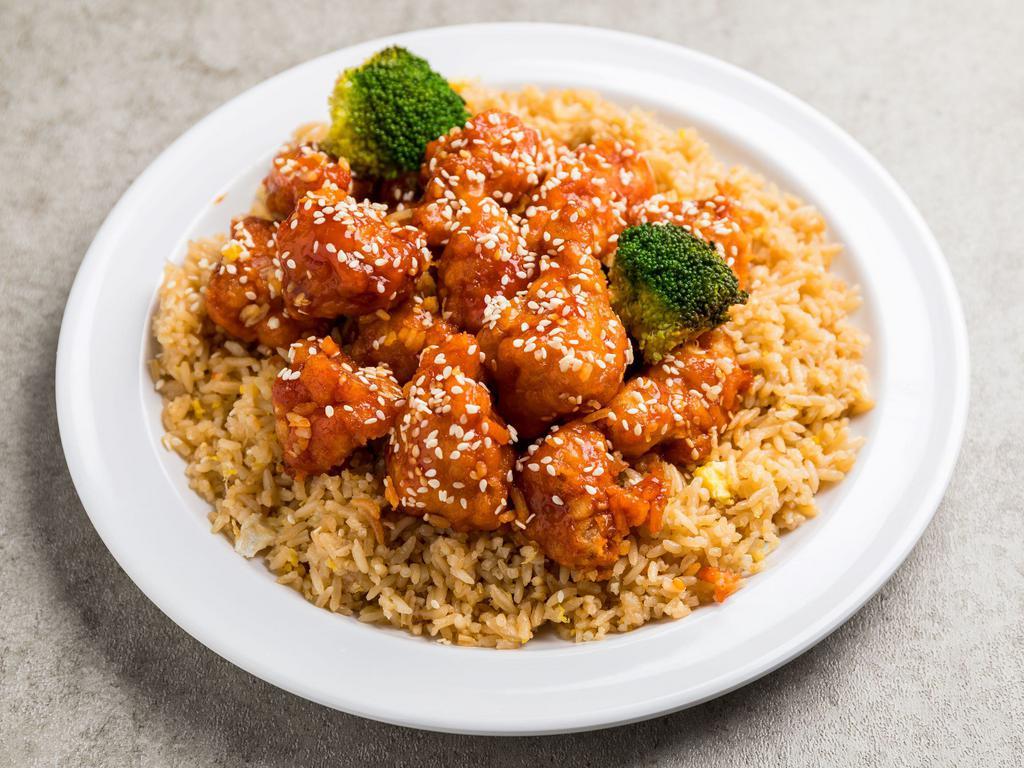 109. Sesame Chicken · Served in a sweet sauce served with sesame seeds.