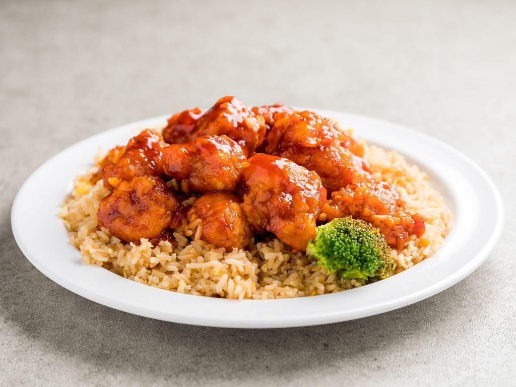 110. General Tso's Chicken ·  Spicy. Deep fried with sweet and spicy sauce.