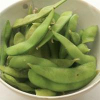 Edamame · Steamed soy beans lightly salt on top.