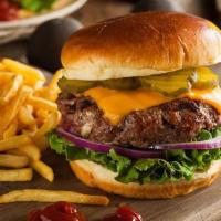 Double Cheeseburger Meal · Build your own double cheeseburger. Includes side and drink.
