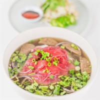 Pho Tai Soup · Vietnamese noodle soup with rare beef.