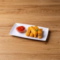 Mozzarella Sticks · 6 pieces. Mozzarella cheese that has been coated and fried. 