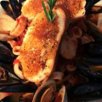 Seafood Stew		 · Calamari, mussels, scallops, shrimp, clams, served over linguini in a marinara sauce.