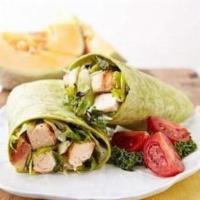 Chicken Caesar Salad Wrap · Chicken breast, romaine lettuce, Caesar dressing and Parmesan cheese. 