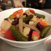 House Pickles · Seasonal vegetables, mustard seeds, olive oil.