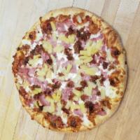 Hawaiian Pizza · Cheese, bacon, pineapple and ham.