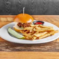 Chicken Sandwich · Choice of grilled or our signature fried chicken topped with chopped pickles and triple pepp...
