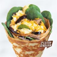 2. Truffled Royal Scrambled Eggs Crepe · 2 scrambled cage free eggs, truffled mushrooms, truffle oil, baby spinach, tofu sauce and ch...