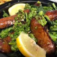 Broccoli Rabe and Sausage · Served with choice of side.