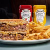 Patty Melt · A classic, served on grilled rye with melted American cheese and sauteed onions.