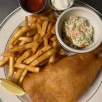 Fish ＆ Chips · beer battered haddock with coleslaw, tartar sauce and crispy fries