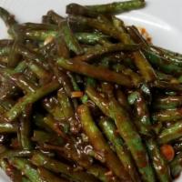 String Bean in Szechwan Sauce · Hot and spicy.