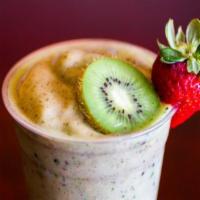 Waikikiwi Smoothie · Kiwi, strawberry, banana, and apple juice.