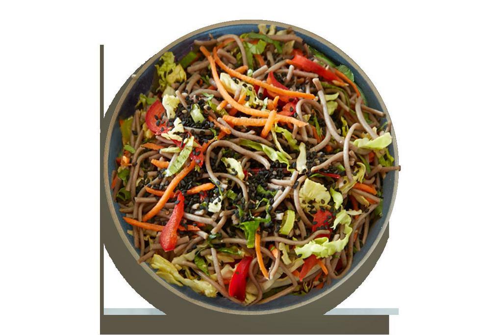 Soba Noodles · Try it hot or cold, our Soba Noodle bowl is high in fiber to promote healthy digestion. Made with 100% gluten-free buckwheat soba noodles, napa cabbage, carrots, red bell pepper, cilantro, green onion, and a creamy sesame almond sauce, this feel-good dish is hearty, flavorful, and guilt-free.
