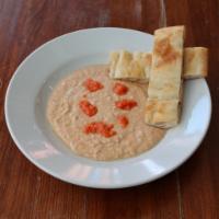 Sicilian White Bean Hummus · Italian hummus made with white bean instead of chickpeas garnished with a dollop of roasted ...
