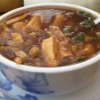 101. Hot and Sour Soup · Soup that is both spicy and sour, typically flavored with hot pepper and vinegar.