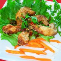 Fried Chicken Wings · Canh ga chien nuoc mam. Vietnamese style chicken wings fried with fish sauce.