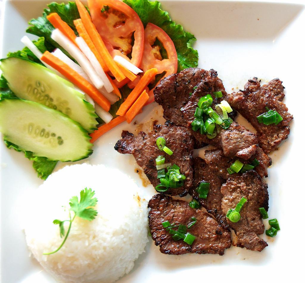 12. Grilled Beef Rice · Com bo nuong.