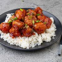 General Tso's Chicken · Chunks of chicken breast, deep fried and tossed in chef's special spicy sauce. Served with s...