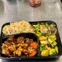 Steak and Lobster Tail Hibachi Dinner Combo · 