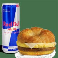 Breakfast Combos - Sizzli Sausage Croissant Red Bull 12oz Combo · 