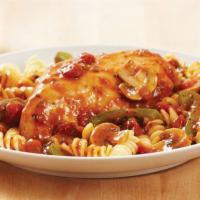 Chicken Cacciatore · Sauteed with onions, peppers and mushrooms in a light tomato sauce. Served with pasta and sa...