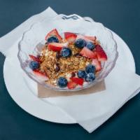 Parfait · Organic Greek Yogurt with local organic berries and Breadlounge gluten-free granola