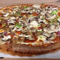 Supreme Gluten Free Pizza · Tomato sauce, mozzarella, pepperoni, Italian sausage, fresh mushroom, green peppers and onion.