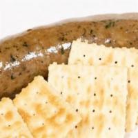 Boudain Link w/ Crackers · Delicious spicy boudin link with crackers.