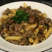 Penne Alla Mario Dinner · Piamontese. Made with bits of filet mignon and mixed wild mushrooms in a mushroom flavored s...