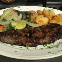 Bistecca ai Ferri Dinner · Broiled N.Y. sirloin steak.
