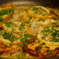 Pollo Francese Dinner · Breast of chicken sauteed with butter, white wine and lemon juice.