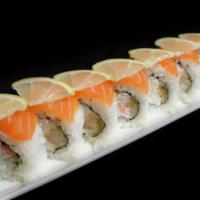 49er's Roll · In: Crab meat, avocado. Out: Salmon, thin slice of lemon.