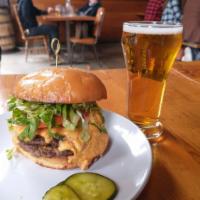The Portland Pyre Pile  · Cascade natural double patty*, pimento cheese,
fire roasted poblano & green chiles, romaine,...