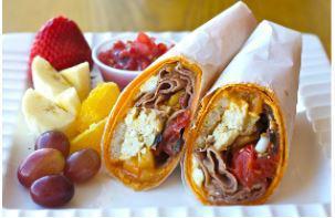 Breakfast Wrap · A build-your-own breakfast wrap. Made fresh and comes with a side of fruits. (Banana, strawb...