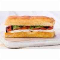 Caprese Sandwich · Fresh mozzarella, Roma tomato, basil and balsamic.