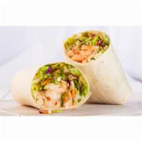 Thai Chicken Wrap · Grilled chicken, romaine, Chinese greens mix, sweet chili sauce and Thai peanut dressing.