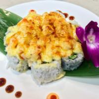 Lobster Roll · BAKED lobster chunks baked with mayonnaise on top of california roll; Drizzled with homemade...
