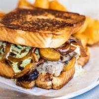 Ranch Hand · Fried Jalapeno Slices, Grilled Onions, Pepperjack Cheese and House-Made Jalapeno Ranch Dress...