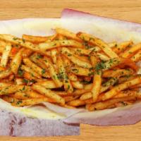 Crunchy Spicy Fries · Crispy fries, marinated with special spice, mayonnaise and Cajun sauce.