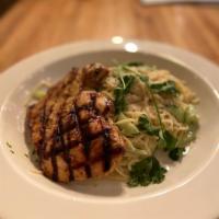 Dinner Cilantro Marinated Chicken Breast with Lime Butter over Creamy Angel Hair Pasta · Cilantro Marinated Chicken Breast with Lime Butter over Creamy Angel Hair Pasta