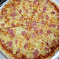 Hawaiian Pizza · Ham, pineapple and cheese.