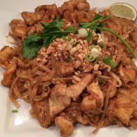 Pad Thai · Your choice of protein. Thai-style stir-fried noodles with egg, bean sprouts, green onions a...