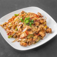 Yaki Soba Dinner · Pan fried noodle with chicken and vegetables.