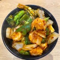 Shrimp with Garlic Sauce · *pepper, onion, water chestnut, broccoli