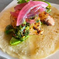 Smoked Chicken Tacos (3) for $10 · Pulled smoked chicken, chipotle aioli, pico de gallo, guacamole, cilantro, house-made corn t...
