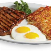 The One Pounder Porterhouse Steak & Eggs · The Chef's Master Cut.  Limited Availability.