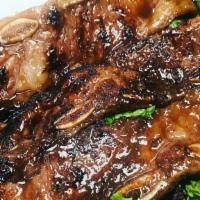 Korean Barbecue Ribs · RIBS with rice and green