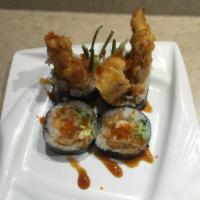 Spider Roll · Soft shell crab and tobiko.